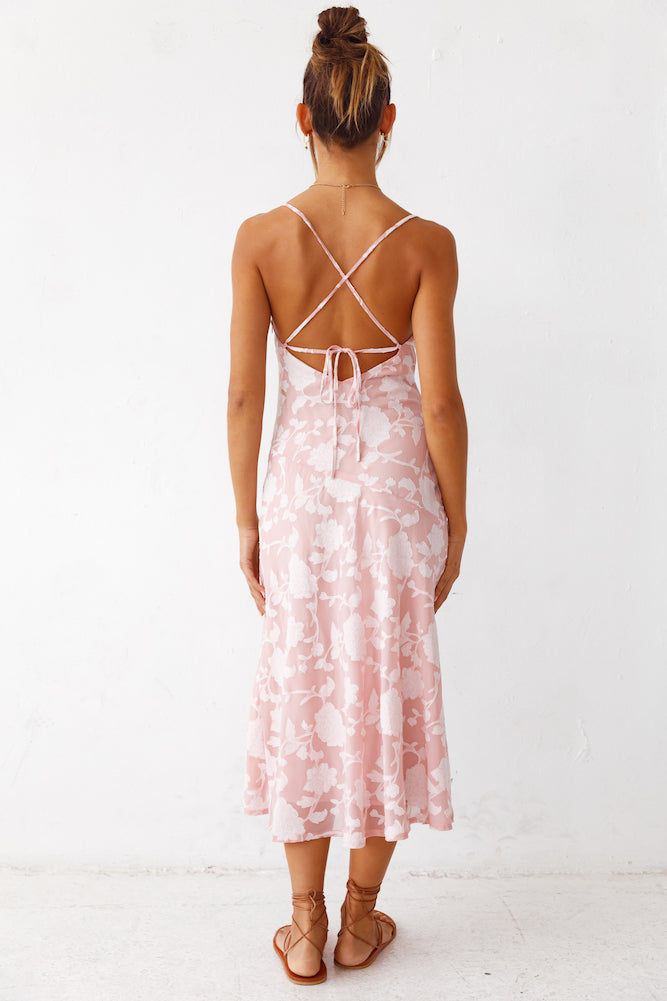 Saved For Later Midi Dress Pink