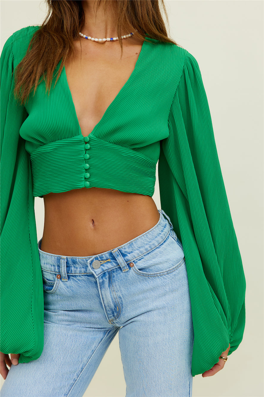 Swaying Rhythms Crop Top Green