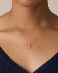 Diamond Script Alphabet Charm Necklace