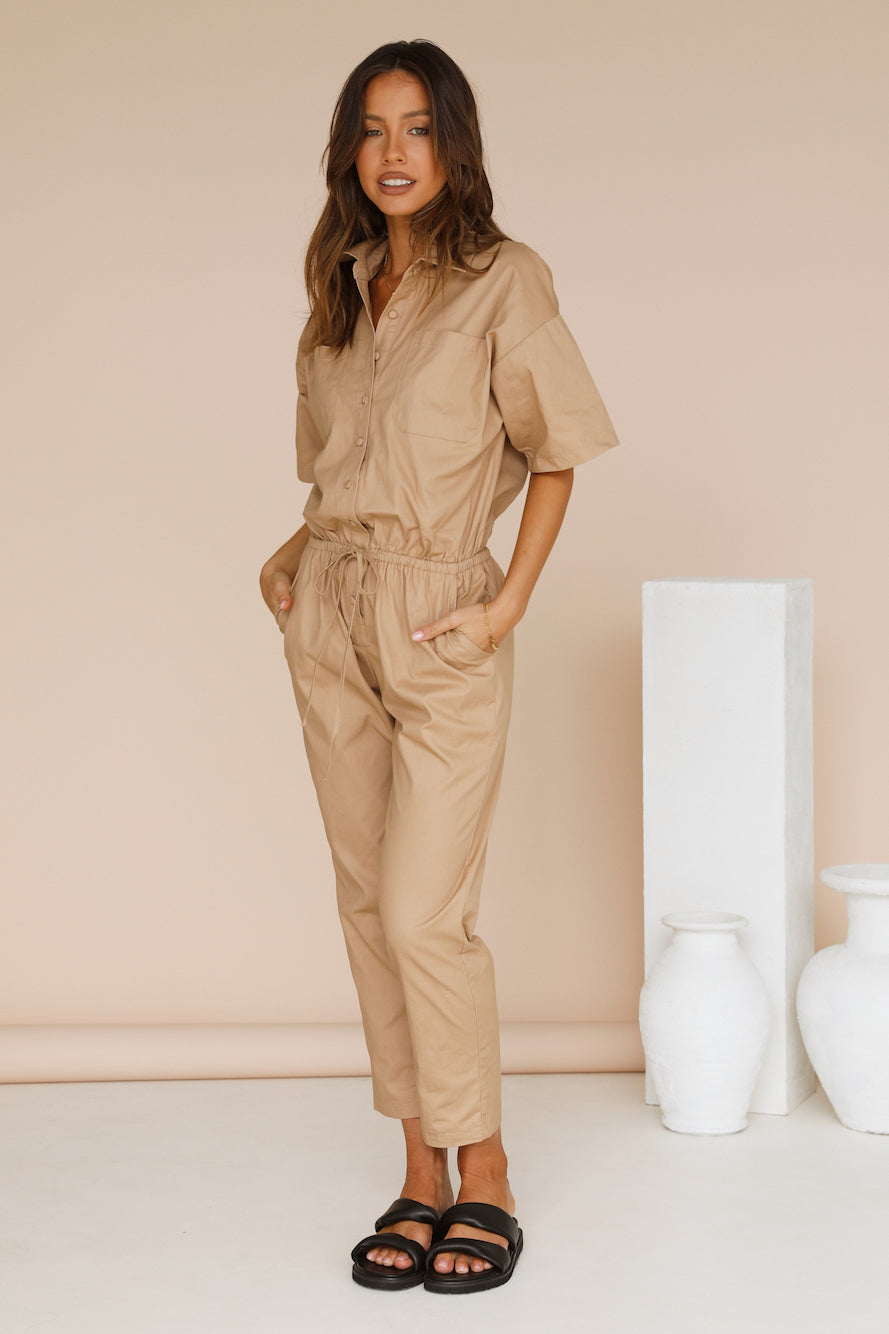 Smoky Fields Jumpsuit Brown