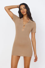 Feel Good Moments Mini Dress Brown