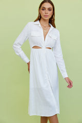 Nebular Midi Dress White