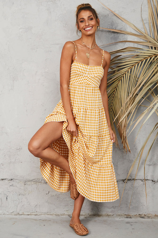 Picnic Till Sundown Maxi Dress Yellow