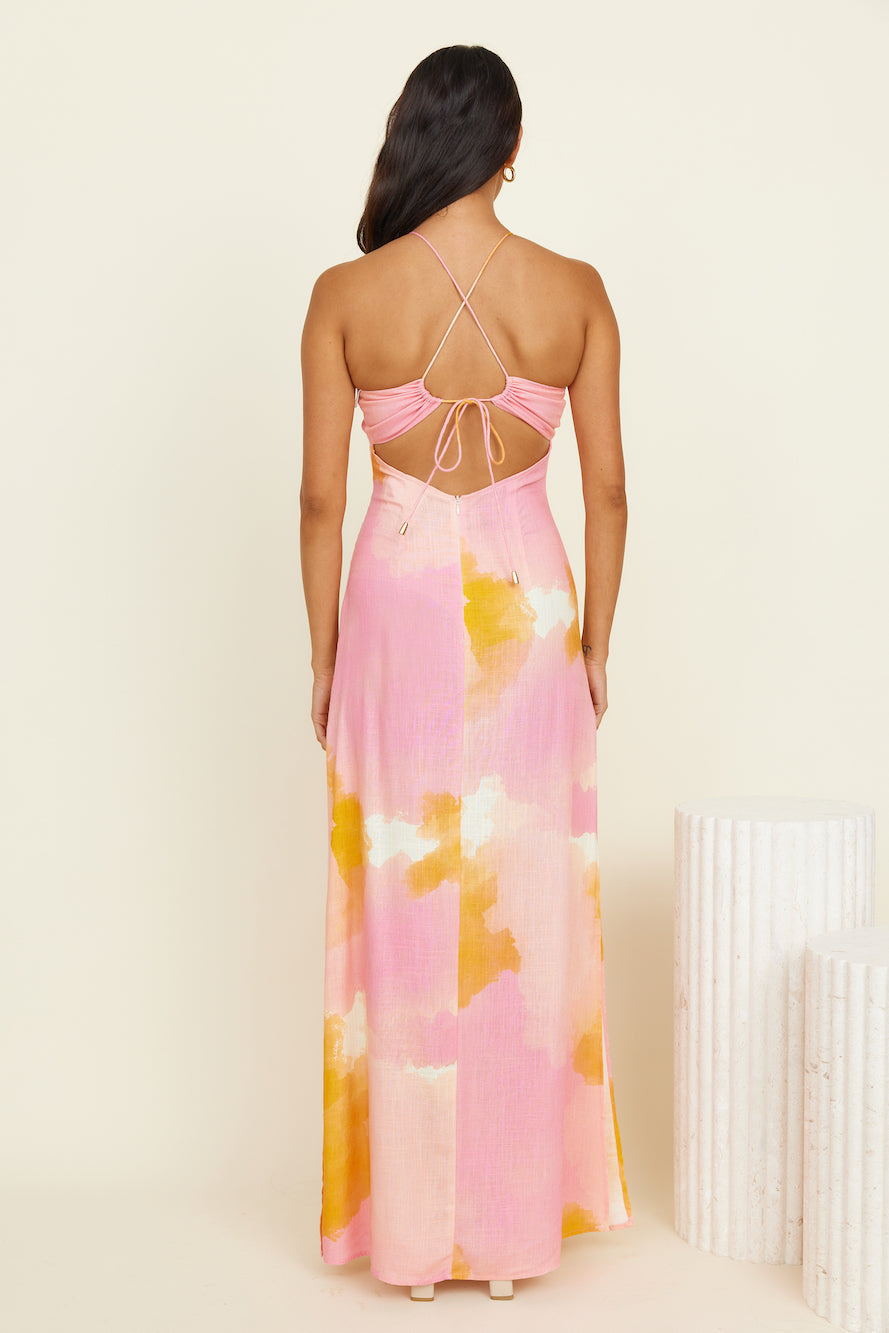 THE WOLF GANG El Mar Maxi Dress Watercolour