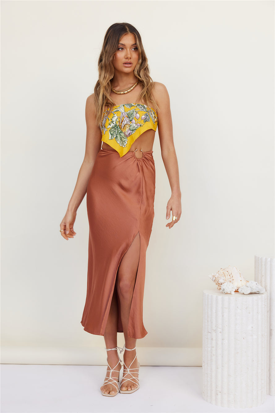 Click Together Maxi Skirt Brown