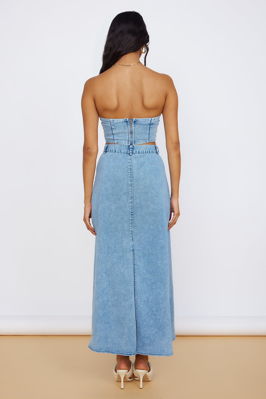 Starlit Symphony Crop Top Denim