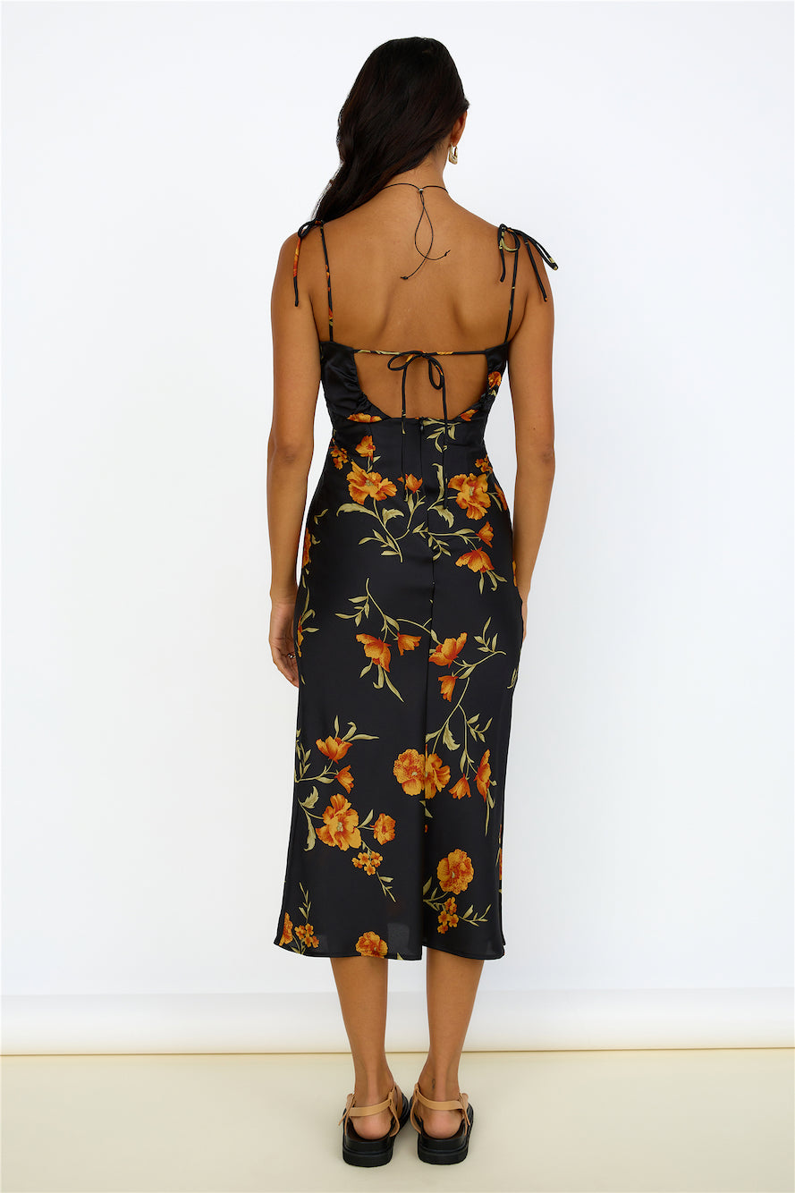 HELLO MOLLY Fool Me Once Midi Dress Black