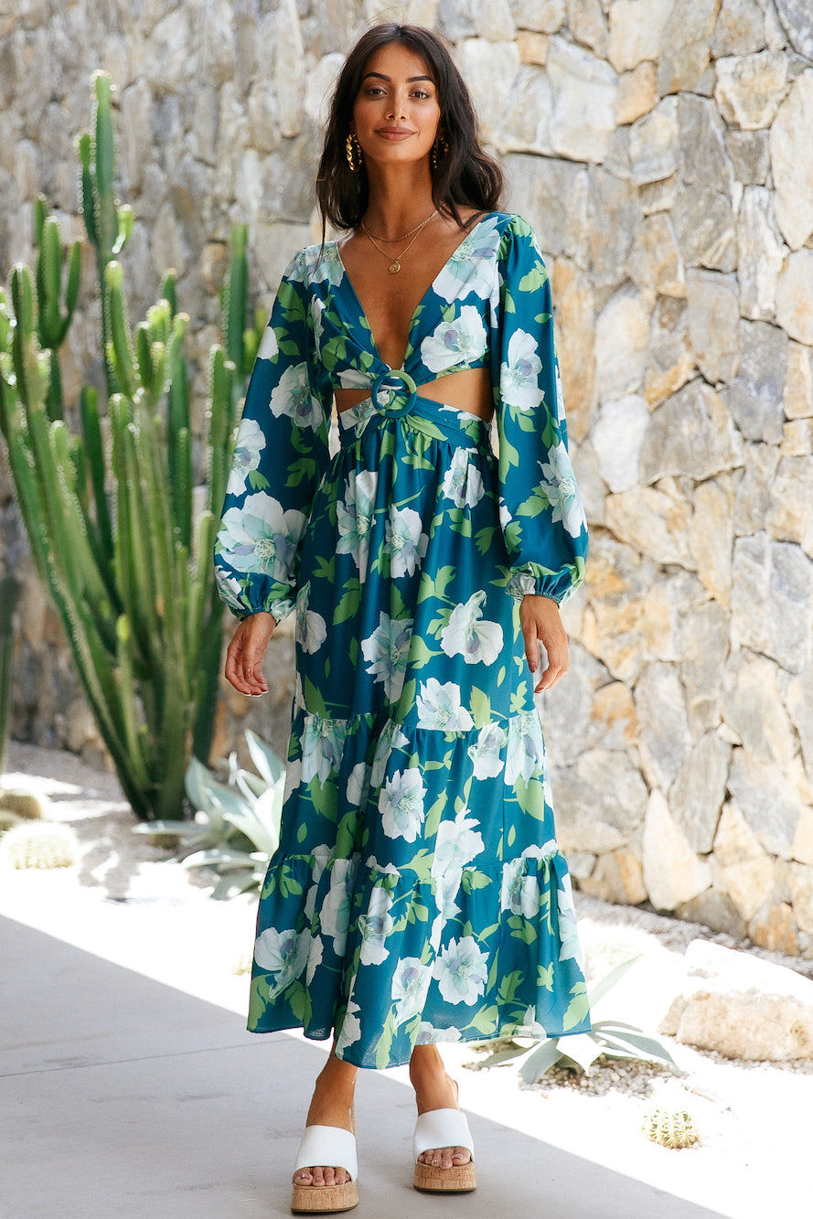 Lily Monet Maxi Dress Blue