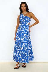 Flowers Bloom Maxi Dress Blue