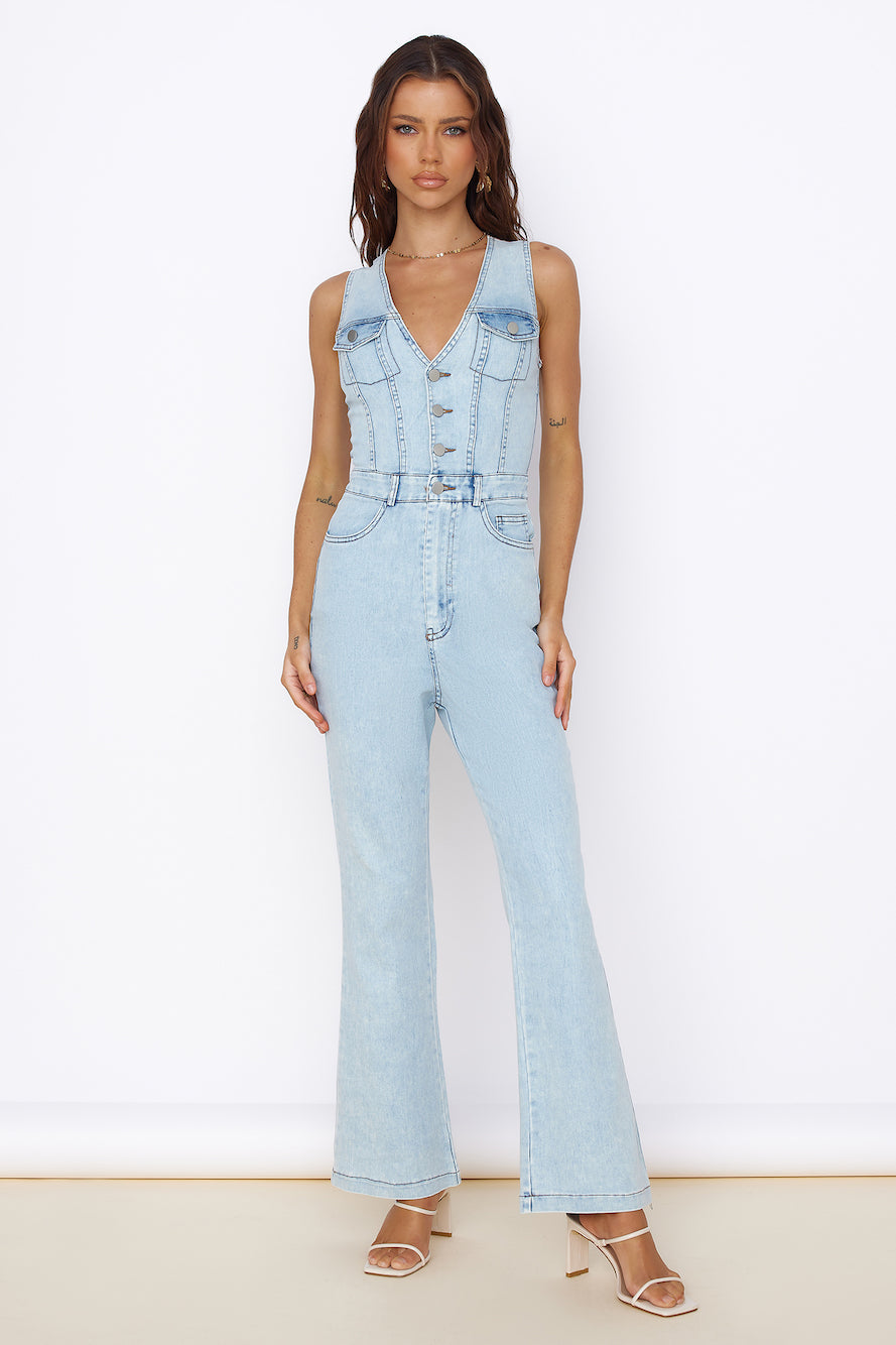 Wherever I Go Jumpsuit Blue Denim