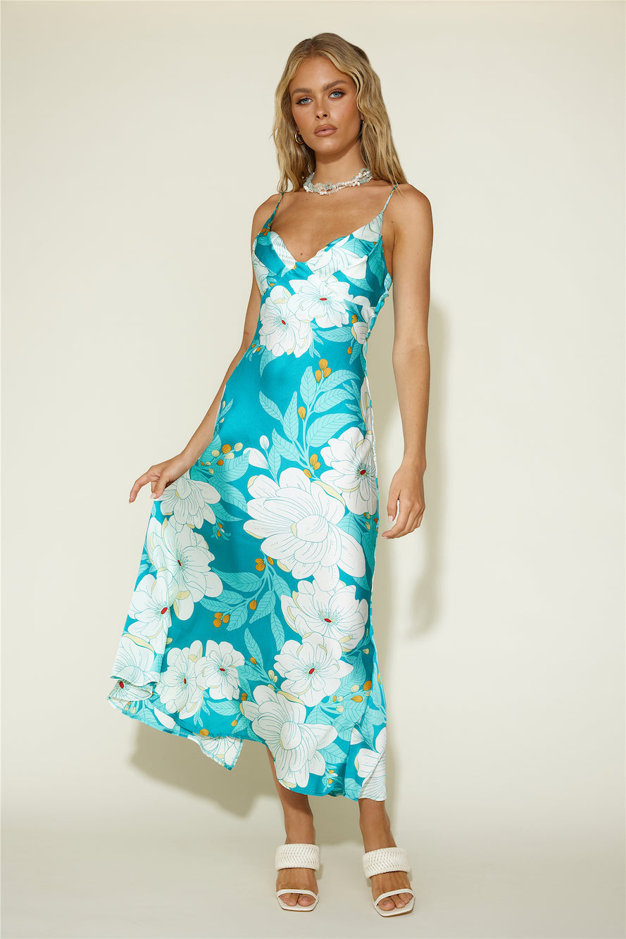 Disappear in the Clouds Maxi Dress Blue