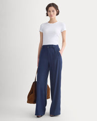 Cropped Crew In Pointelle | White