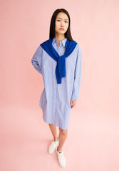 Pfileaa Stripe | White-Lapis Blue