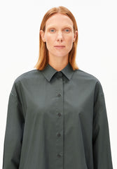 Barrel Poplin Kleid | Space Steel