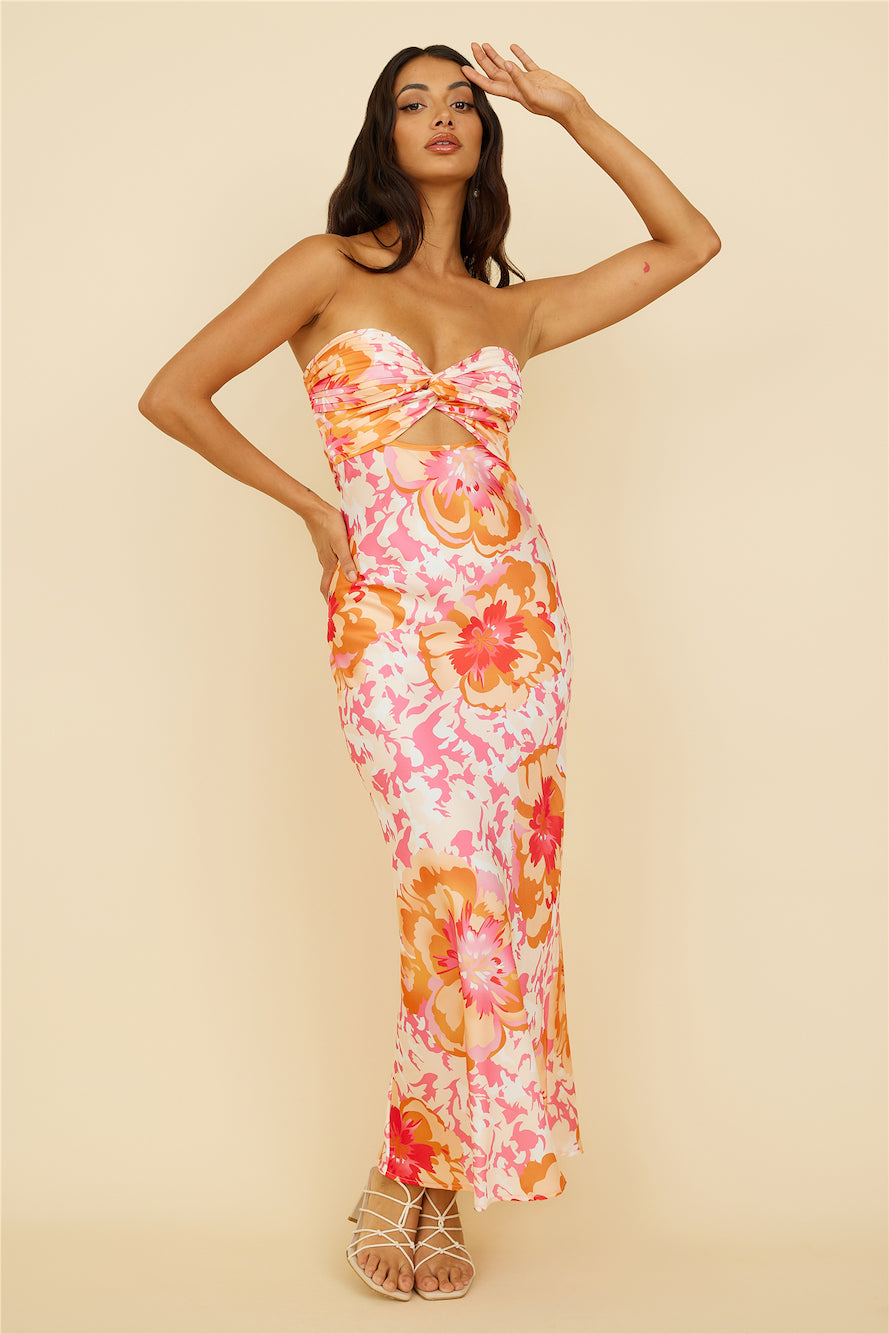 Summer Fairytale Maxi Dress Pink Floral