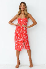 Waiting For Spring Midi Dress Red