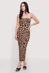 Cheetah Print Tube Sweater Dress