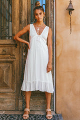 Martila Midi Dress White