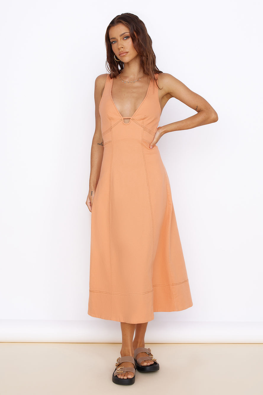 Summer Dreaming Midi Dress Orange