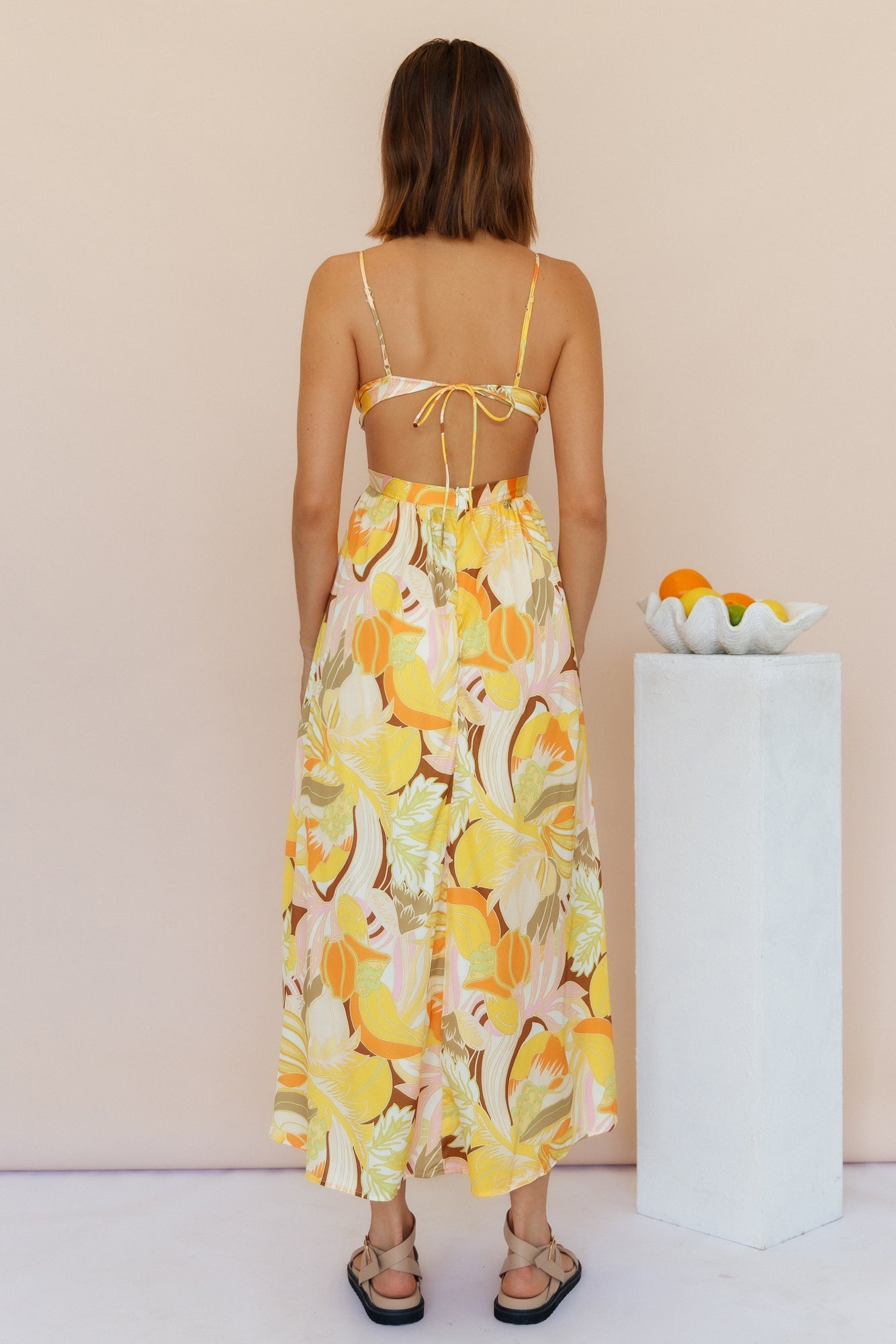 Through The Gardens Maxi Dress Yellow