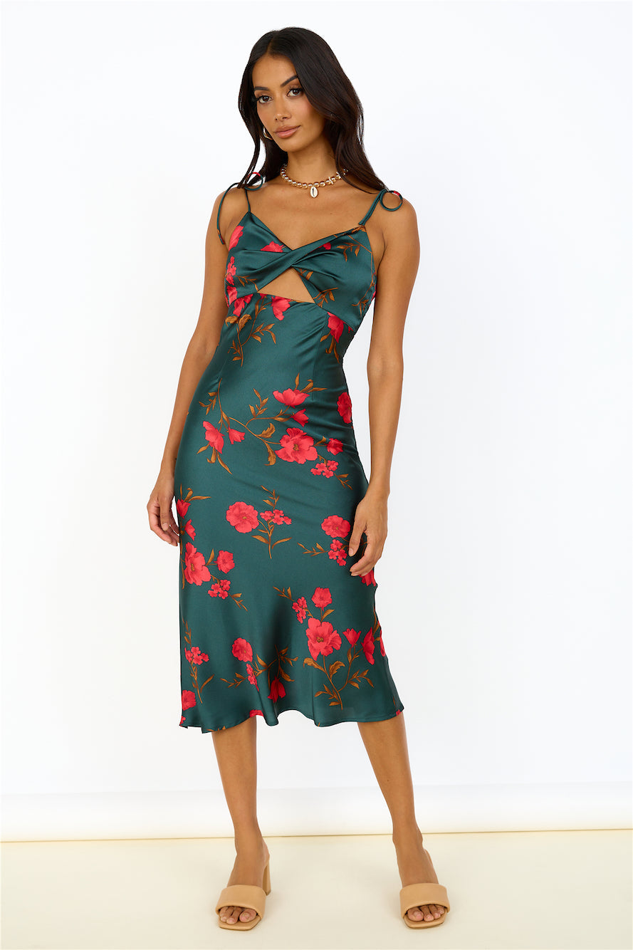 HELLO MOLLY Fool Me Once Midi Dress Teal