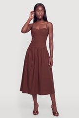 Sweetheart Neckline Midi Bustier Dress