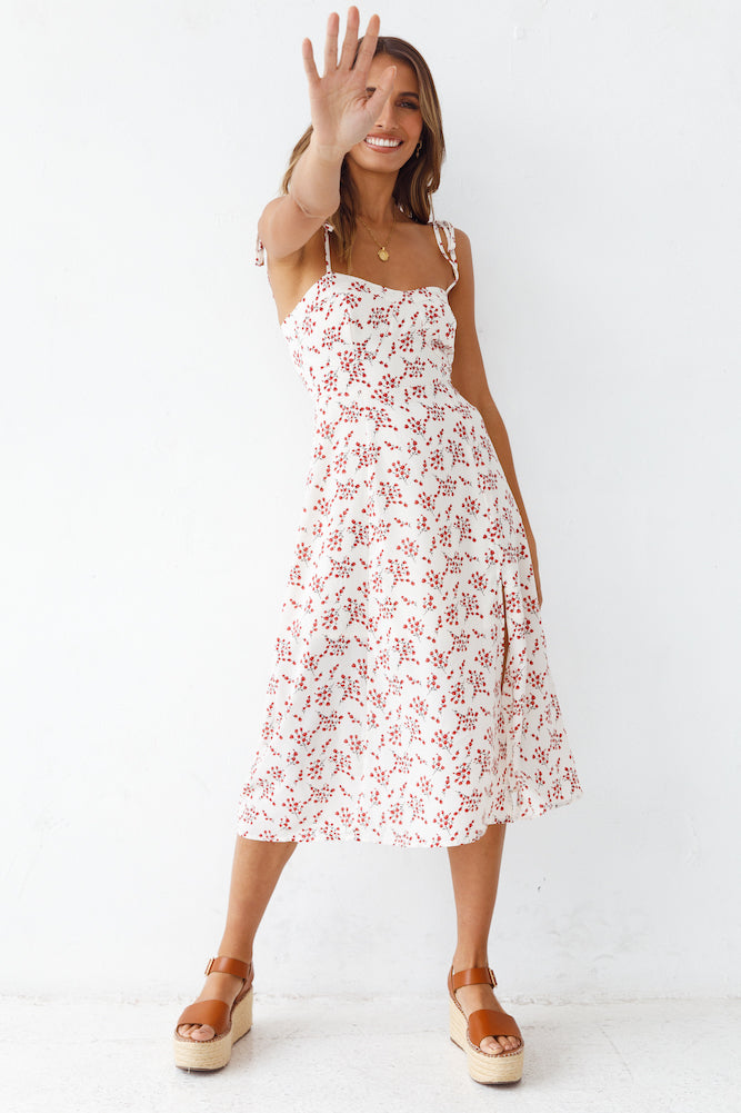 Dame Nature Midi Dress White