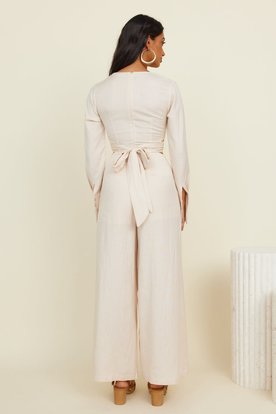 Happy Moments Jumpsuit Beige