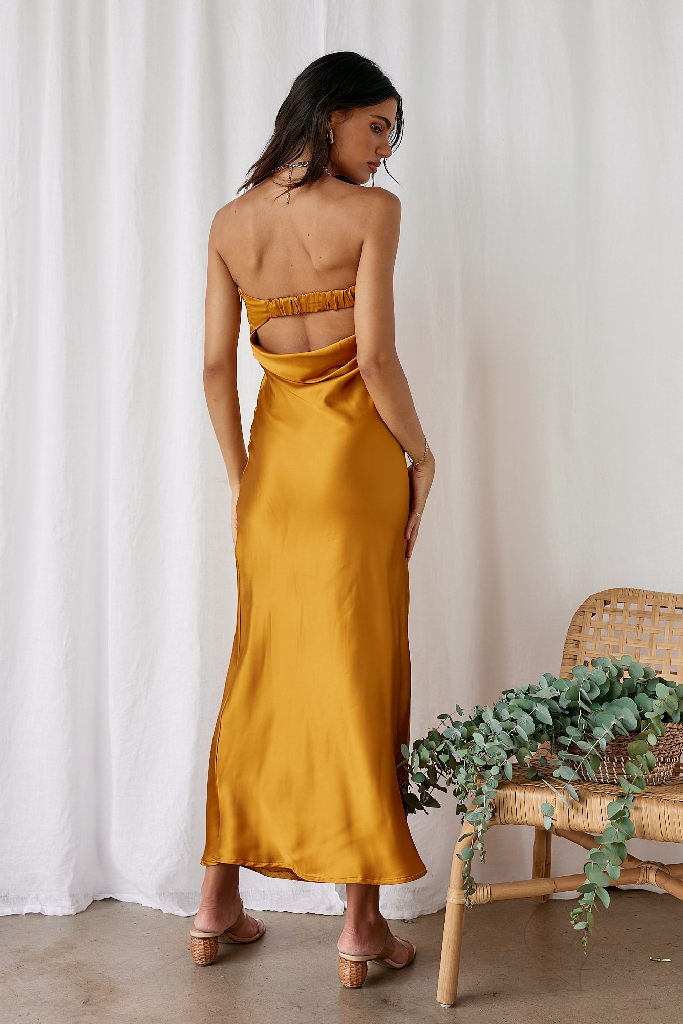 Gleam In Gold Maxi Dress Yellow