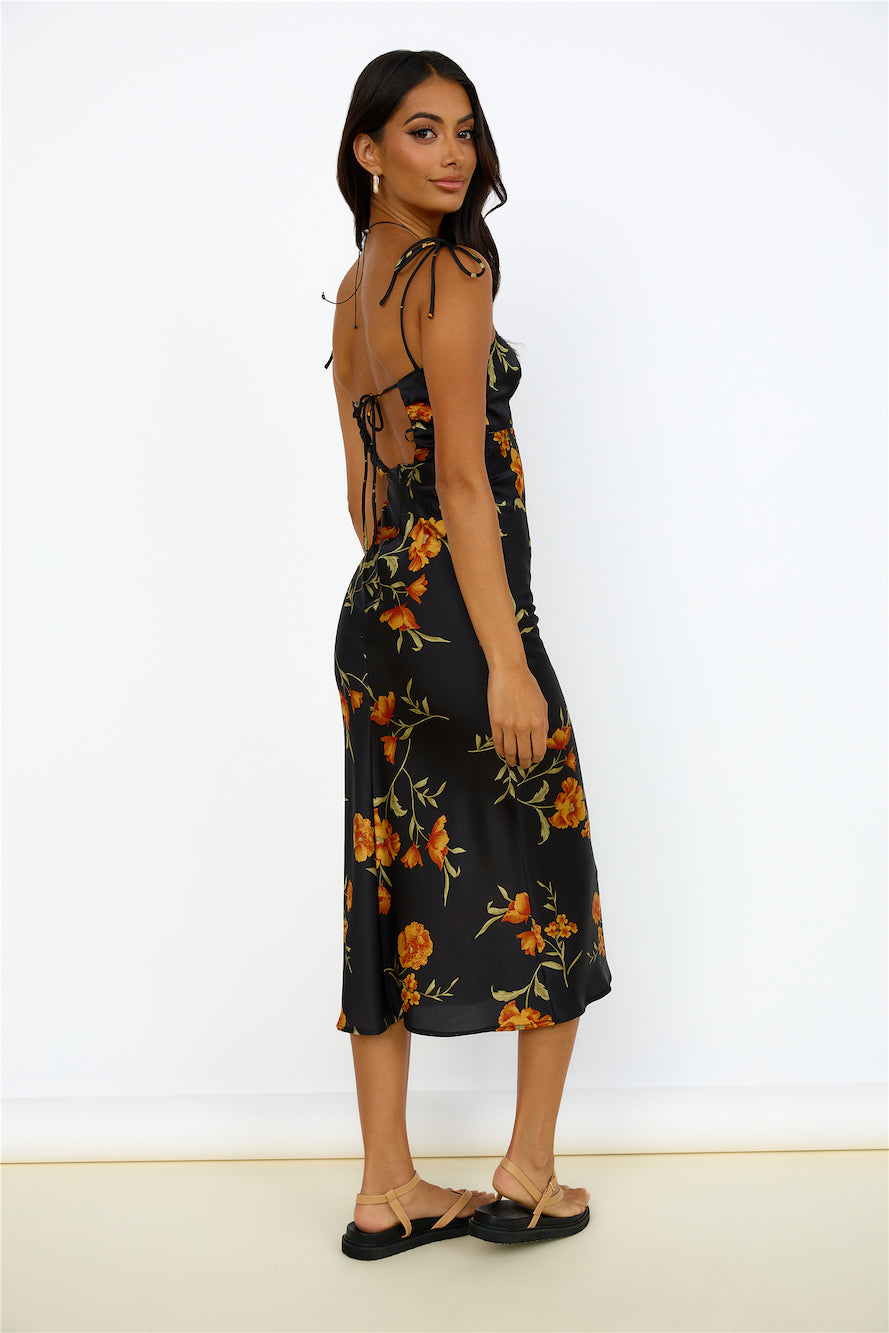 HELLO MOLLY Fool Me Once Midi Dress Black