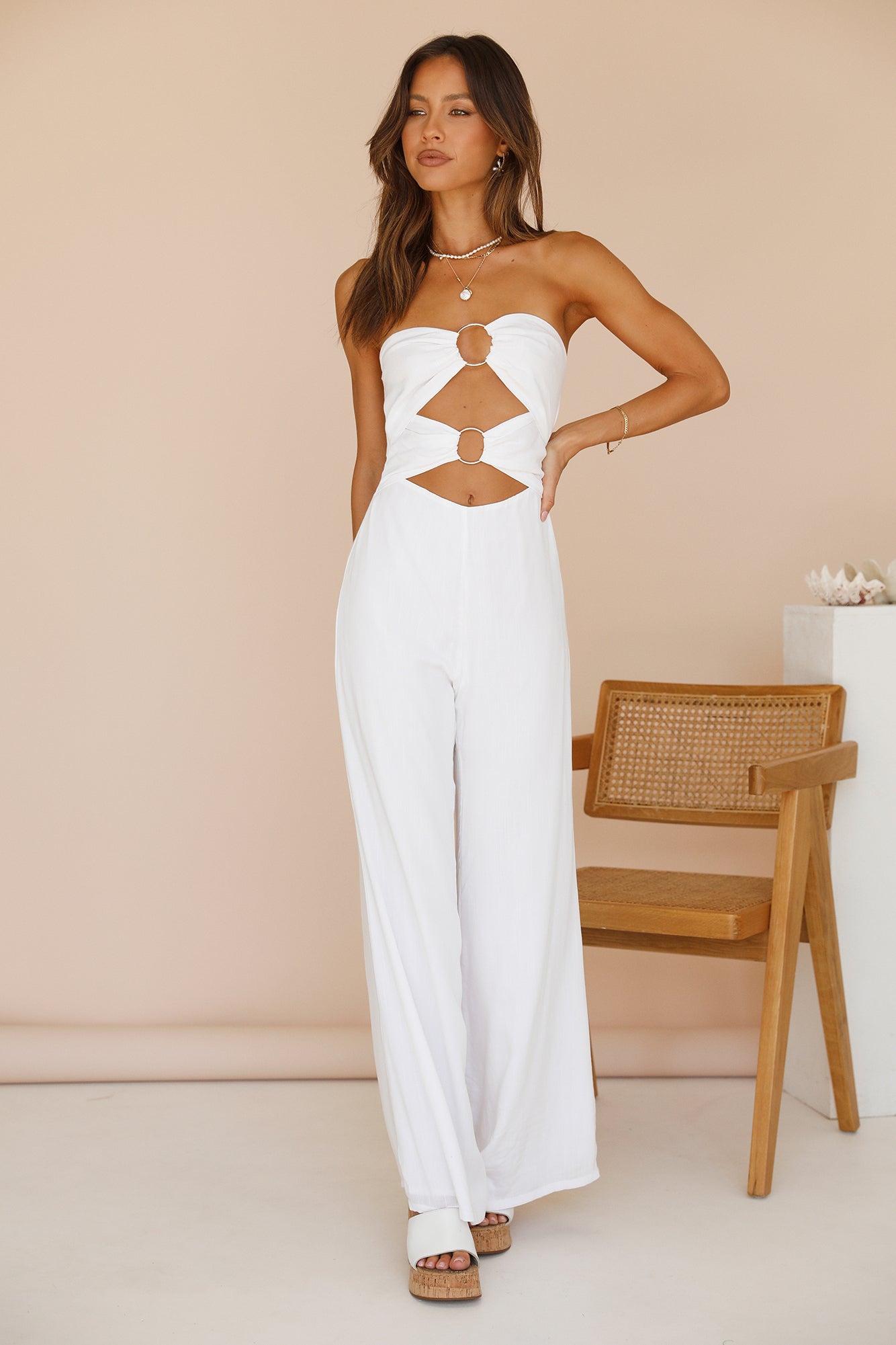 RUNAWAY THE LABEL Etta Jumpsuit White