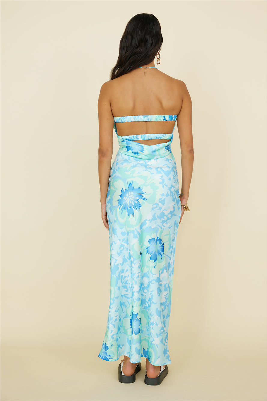 Summer Fairytale Maxi Dress Blue Floral