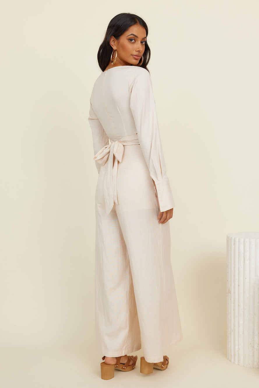 Happy Moments Jumpsuit Beige