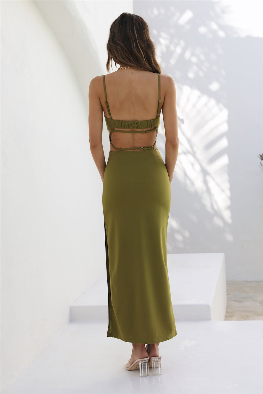 Say Nothing Maxi Dress Green