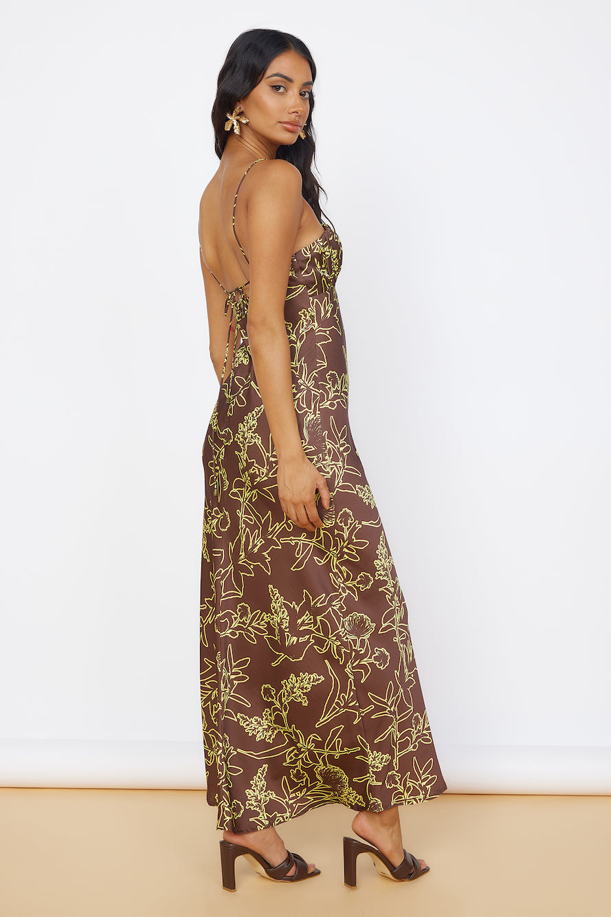 Timeless Connections Midi Dress Brown