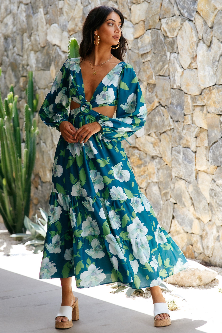 Lily Monet Maxi Dress Blue