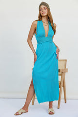 Deeper Hearts Maxi Dress Blue