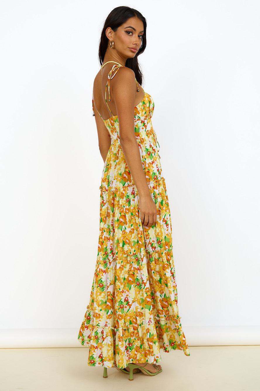 Raspberry Lemonade Maxi Dress Orange