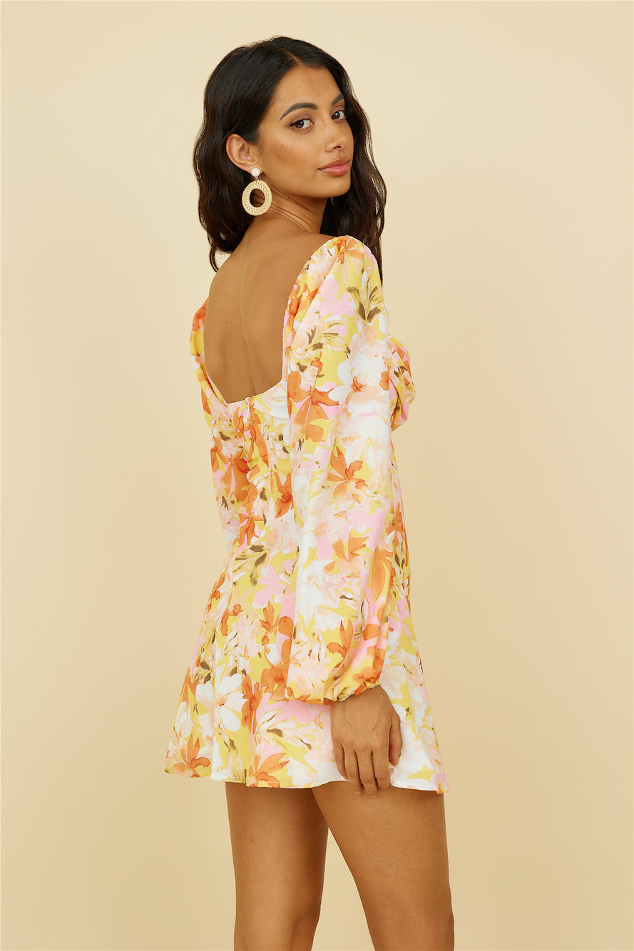 Twist Of Fate Dress Orange Floral