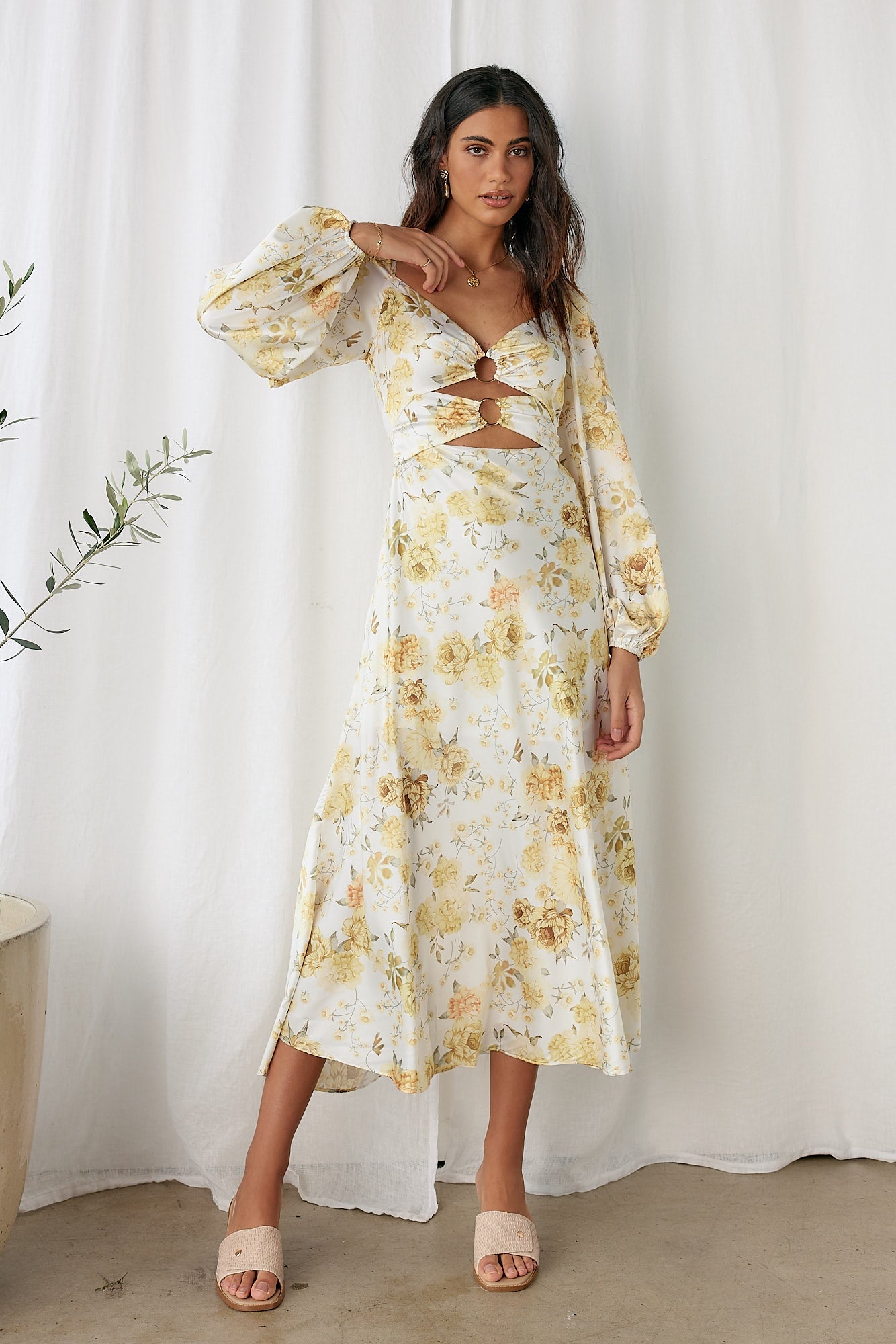 Plumeria Maxi Dress Yellow