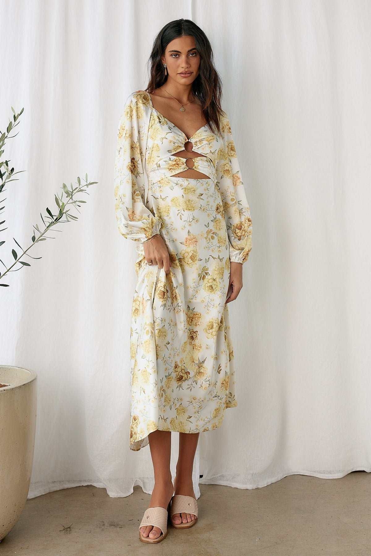 Plumeria Maxi Dress Yellow