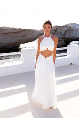 Lemon Tree Maxi Skirt White