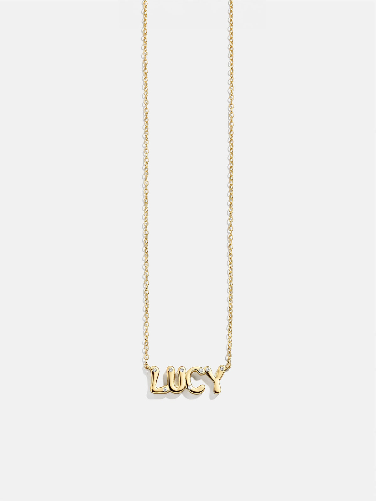 14K Gold Custom Nameplate Necklace - Bubble