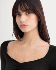 Sweetheart-Neck Top In Butterluxe | Black