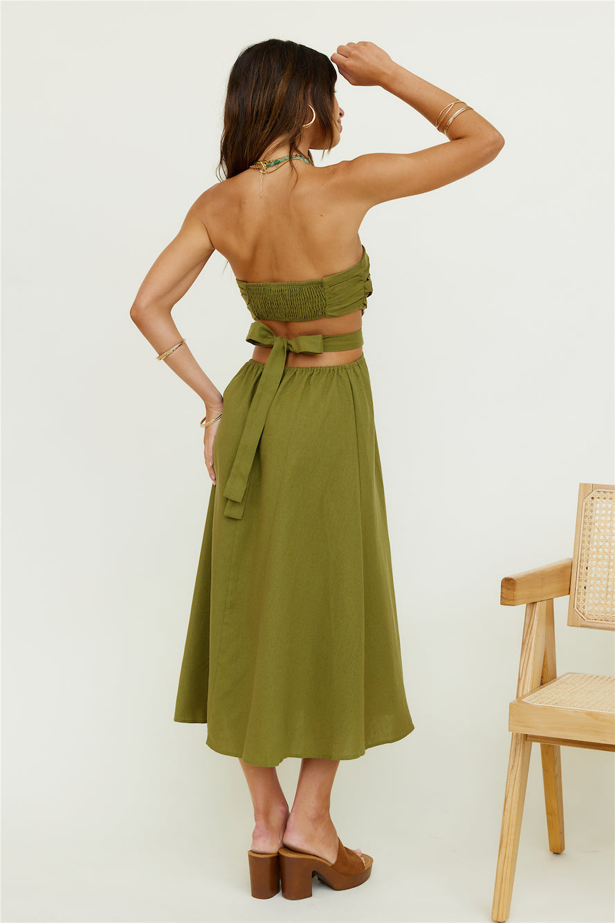 Left Of Field Maxi Dress Olive