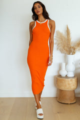 Swaying Leaves Maxi Dress Orange