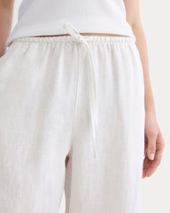 The Drawstring Pant In Linen | Natural Chambray