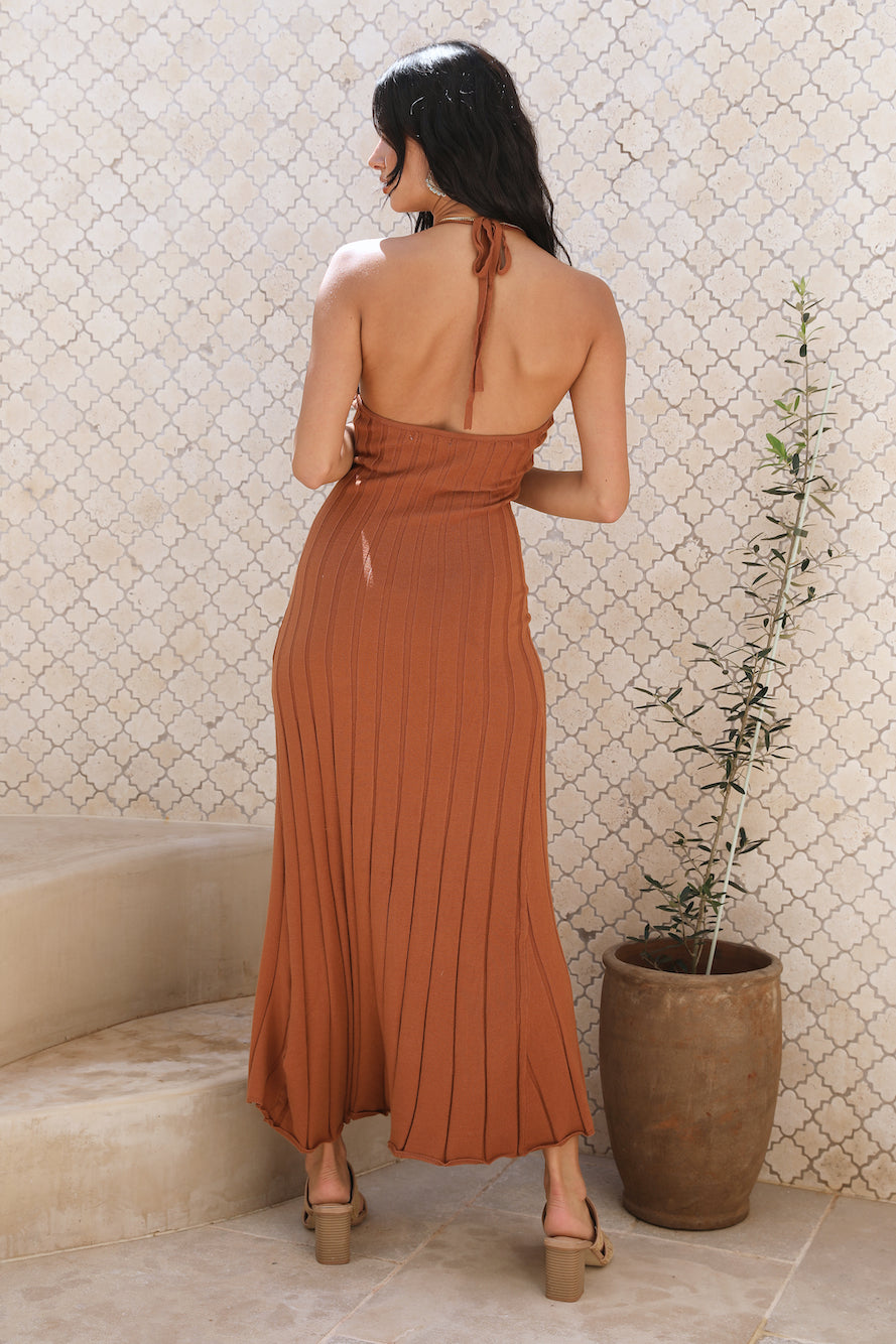 Taking Chances Maxi Dress Brown