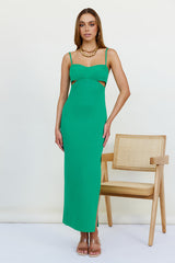 Date Down Maxi Dress Green