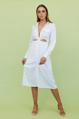 Nebular Midi Dress White